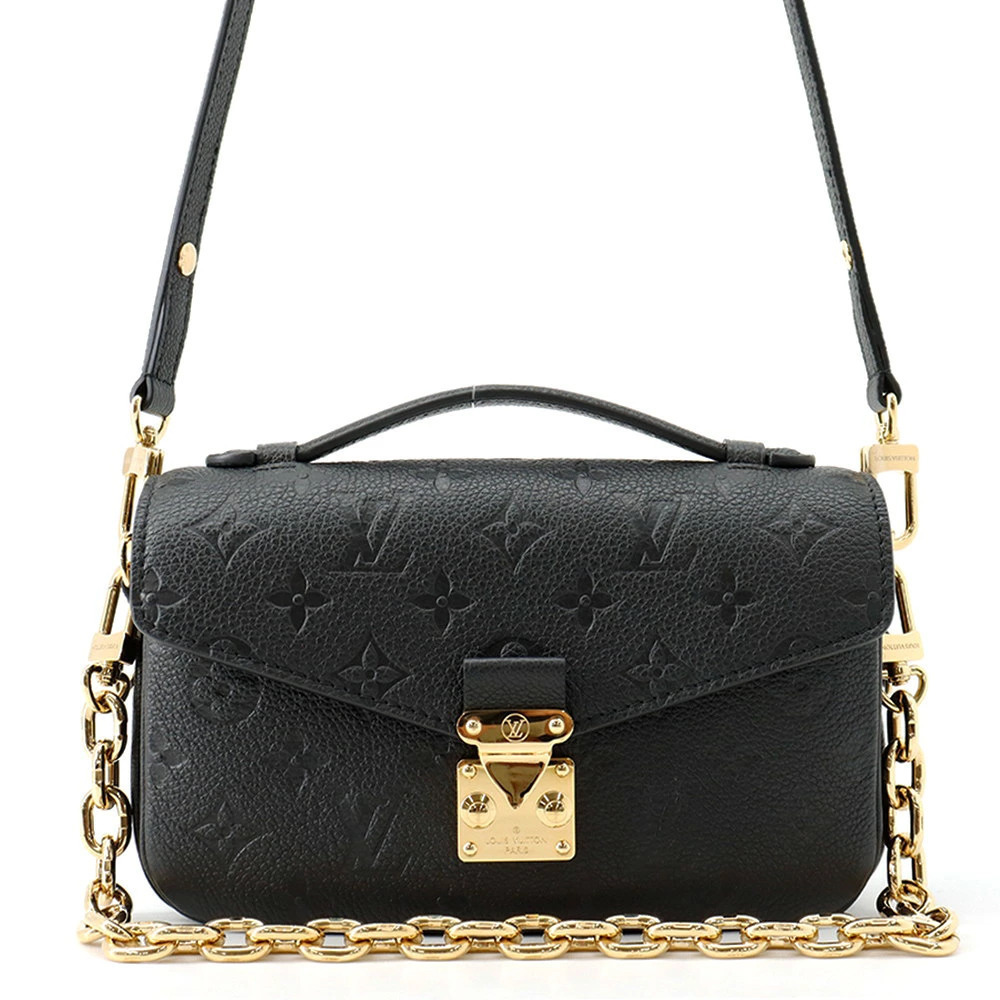Louis Vuitton Monogram Empreinte Pochette Metis Ew Shoulder Bag Leather Black